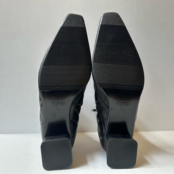 Napoleoni Black Quilted Leather Ankle Boots Pointy Square Toe Size 40 Like New! - Picture 4 of 9